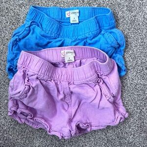 Crewcuts Bundle Size 4 Blue and Purple Linen Blend Ruffle Shorts